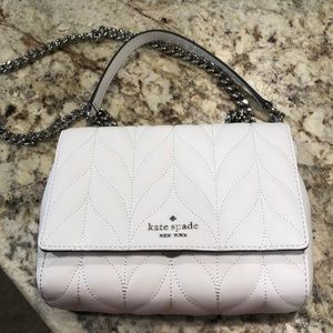 White kate spade Mini Emelyn quilted bag